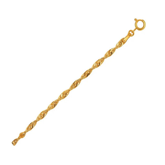 10k Yellow Gold Singapore Bracelet (2.20 mm)