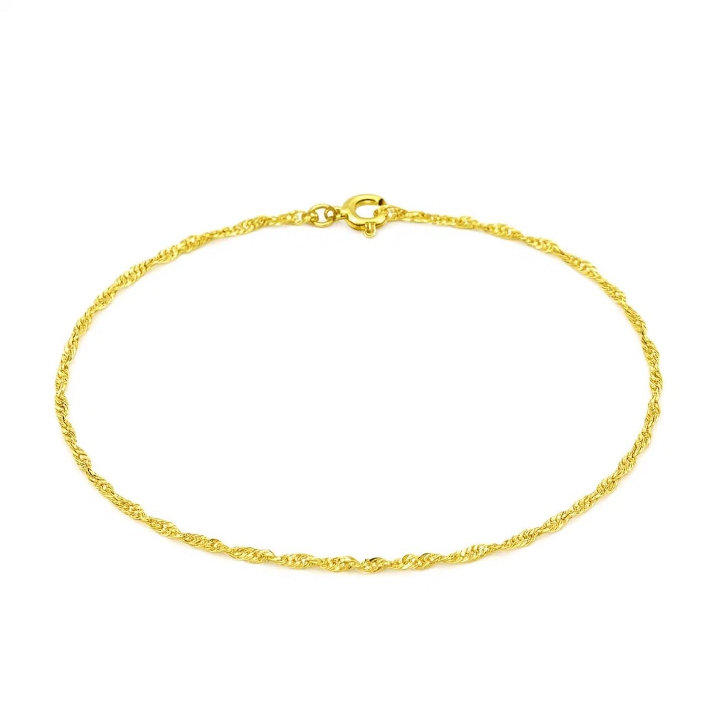 10k Yellow Gold Singapore Bracelet (1.50 mm)