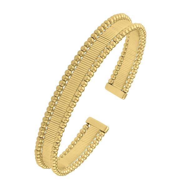 Smooth Surface Pallina Cuff Bangle in 14K Yellow Gold (9.00 mm)