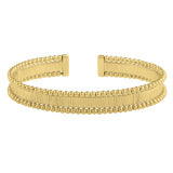 Smooth Surface Pallina Cuff Bangle in 14K Yellow Gold (9.00 mm)