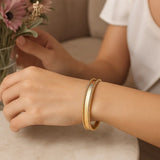 Smooth Surface Pallina Cuff Bangle in 14K Yellow Gold (9.00 mm)