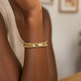 Smooth Surface Pallina Cuff Bangle in 14K Yellow Gold (9.00 mm)