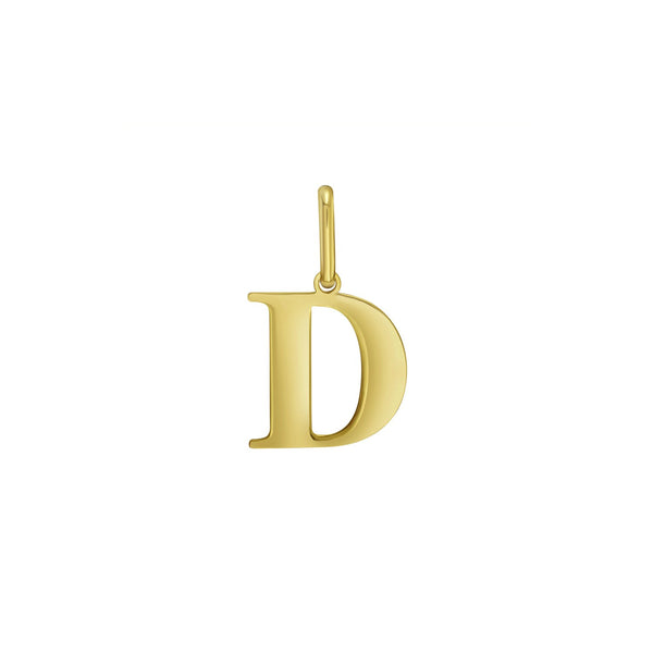 14K Yellow Gold Initial D Charm Pendant