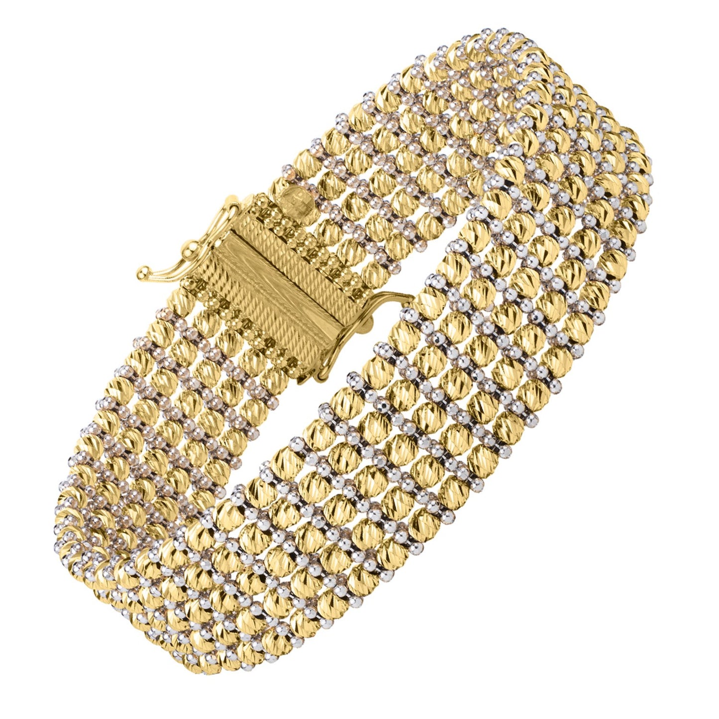 Medium Red Carpet Bracelet in 14K Two Tone Gold (14.10 mm)