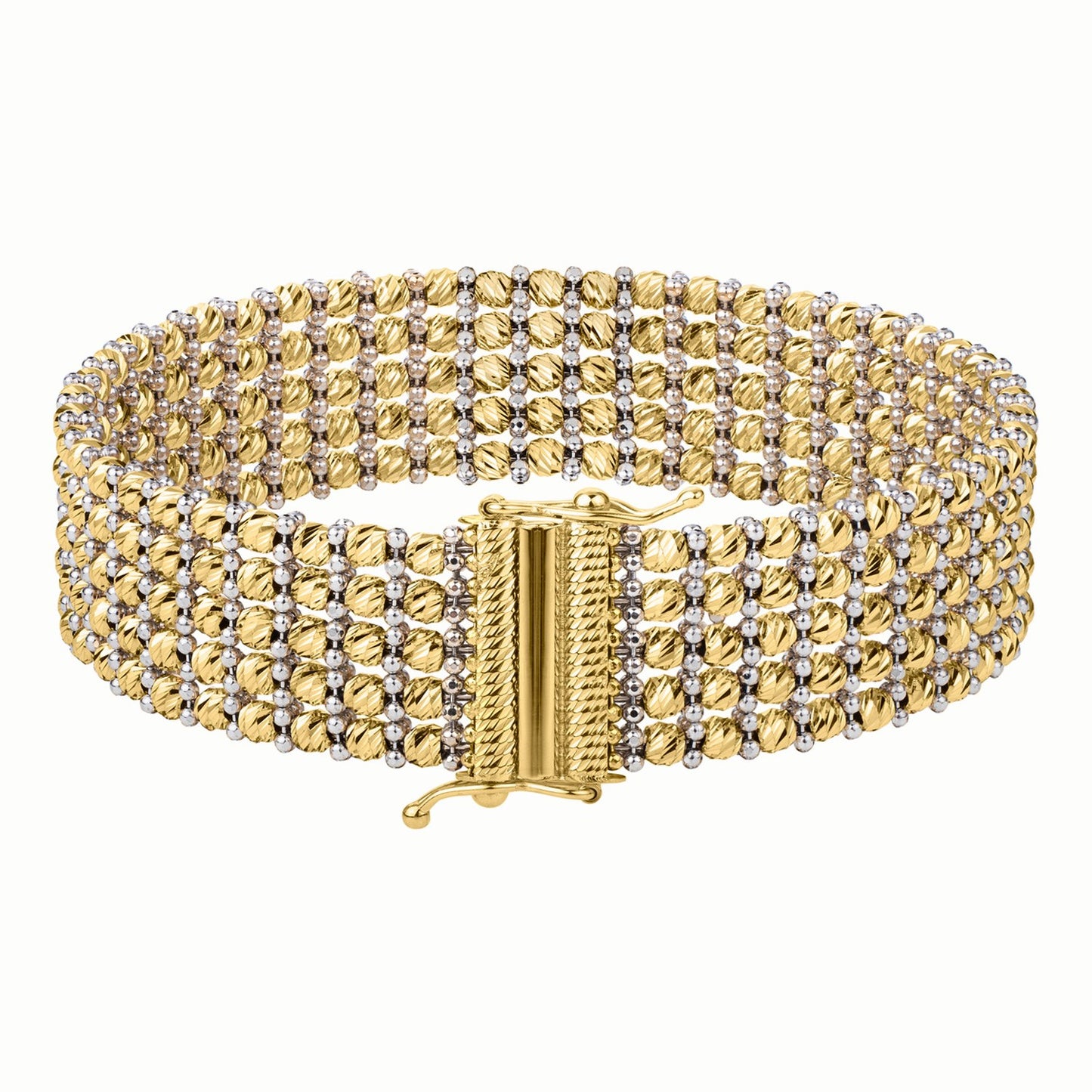 Medium Red Carpet Bracelet in 14K Two Tone Gold (14.10 mm)
