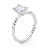 3 Carat Emerald Lab Grown IGI G/VS1 Diamond Solitaire Ring in 10K White Gold