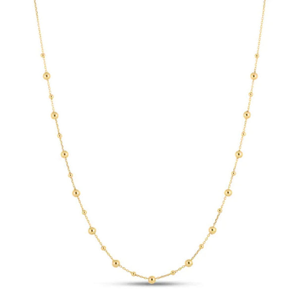 14k Yellow Gold Bead Necklace