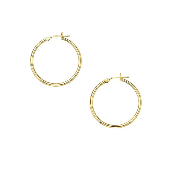 10k Yellow Gold Polished Hoop Earrings (2x30mm)