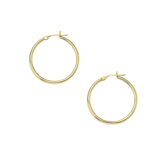 10k Yellow Gold Polished Hoop Earrings (2x30mm)
