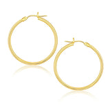 10k Yellow Gold Polished Hoop Earrings (1.5x25mm)