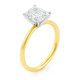 3 Carat Emerald Lab Grown IGI G/VS1 Diamond Solitaire Ring in 10K Yellow Gold