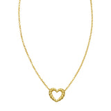 14K Yellow Gold Braided Open Heart Necklace