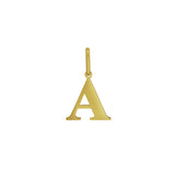 14K Yellow Gold Initial A Charm Pendant