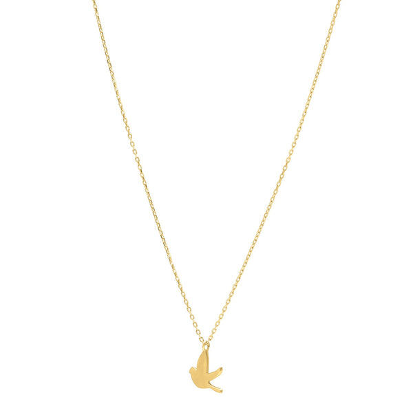 Dove Necklace in 14K Yellow Gold