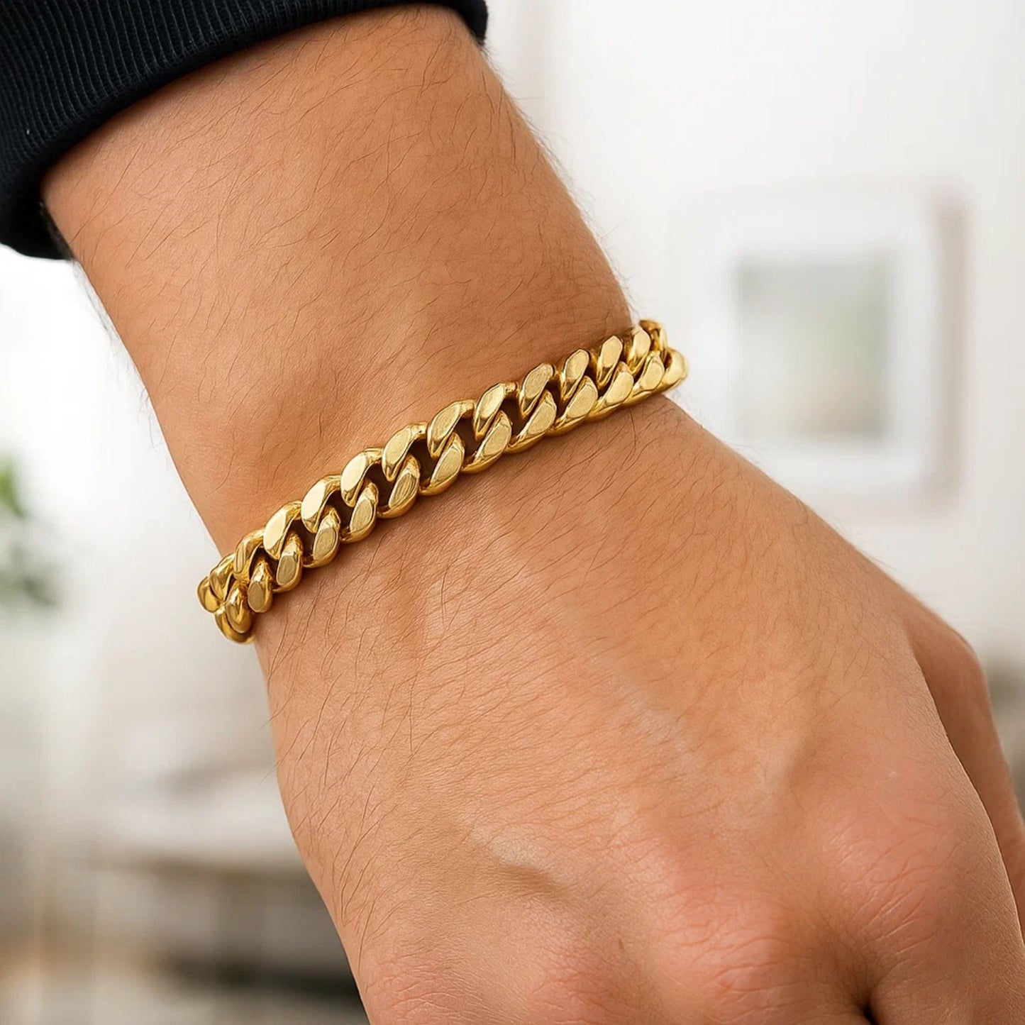 10k Yellow Gold Semi Solid Miami Cuban Bracelet (9.10 mm)