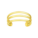 14k Yellow Gold Three Bar Toe Ring