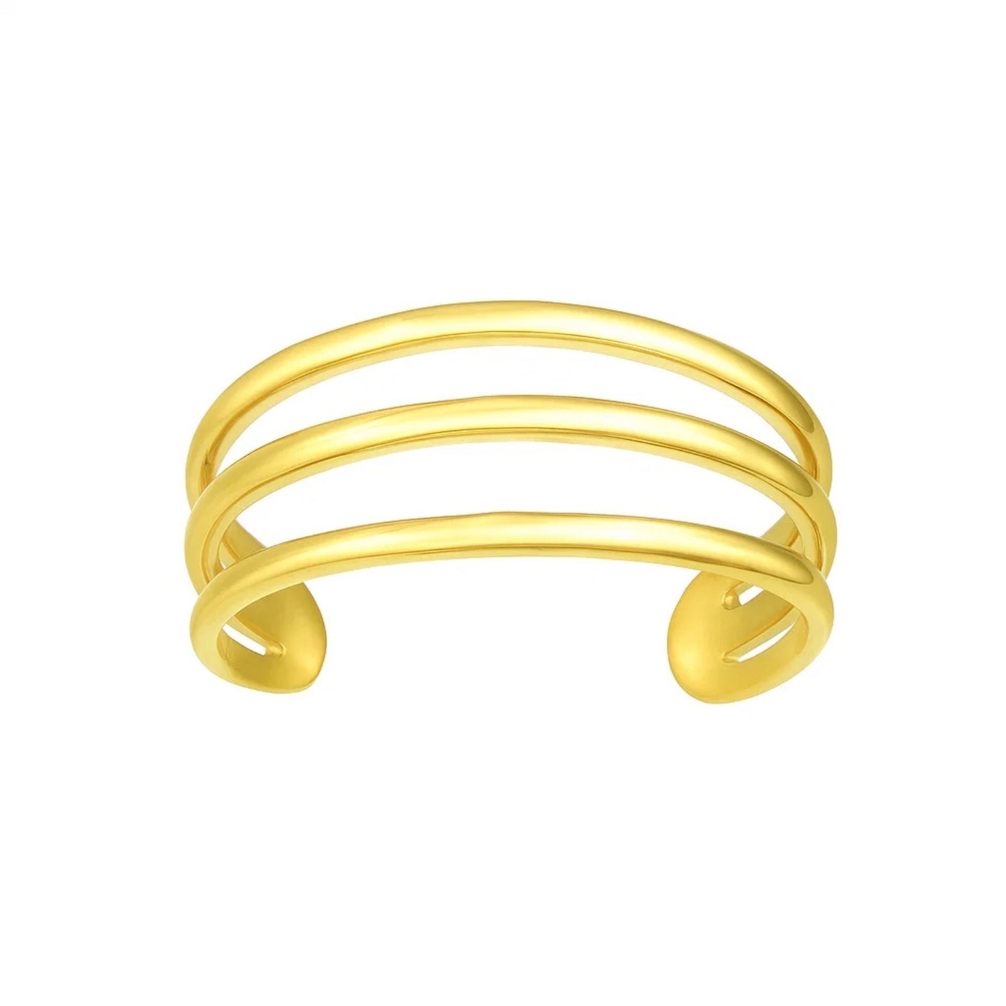 14k Yellow Gold Three Bar Toe Ring