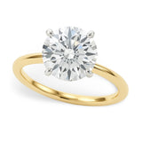 2 Carat Round Lab Grown IGI G/VS1 Diamond Solitaire Ring in 14K Yellow Gold