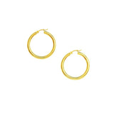10k Yellow Gold Polished Hoop Earrings (3x30mm)