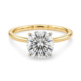 2 Carat Round Lab Grown IGI G/VS1 Diamond Solitaire Ring in 10K Yellow Gold