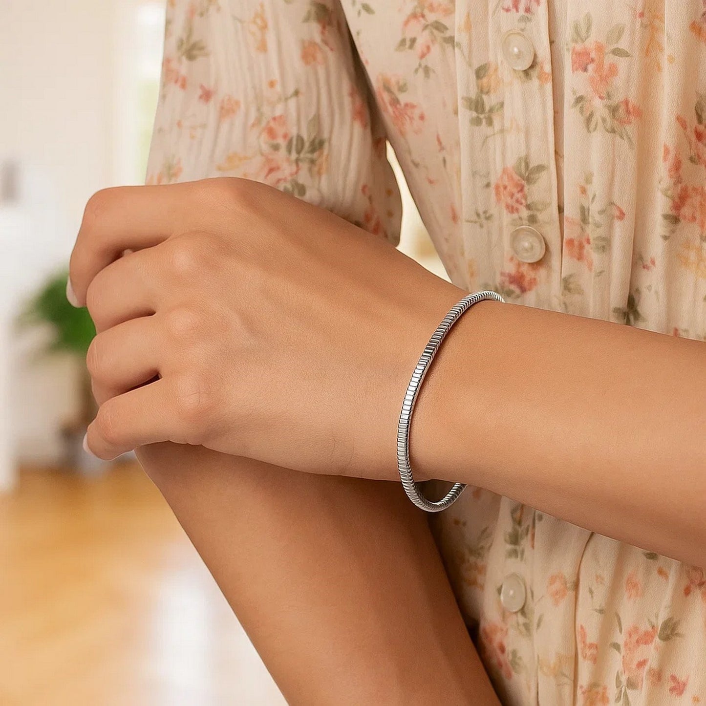 Sterling Silver Cubogas Chain Bracelet