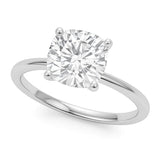 5 Carat Cushion Lab Grown IGI G/VS1 Diamond Solitaire Ring in 10K White Gold