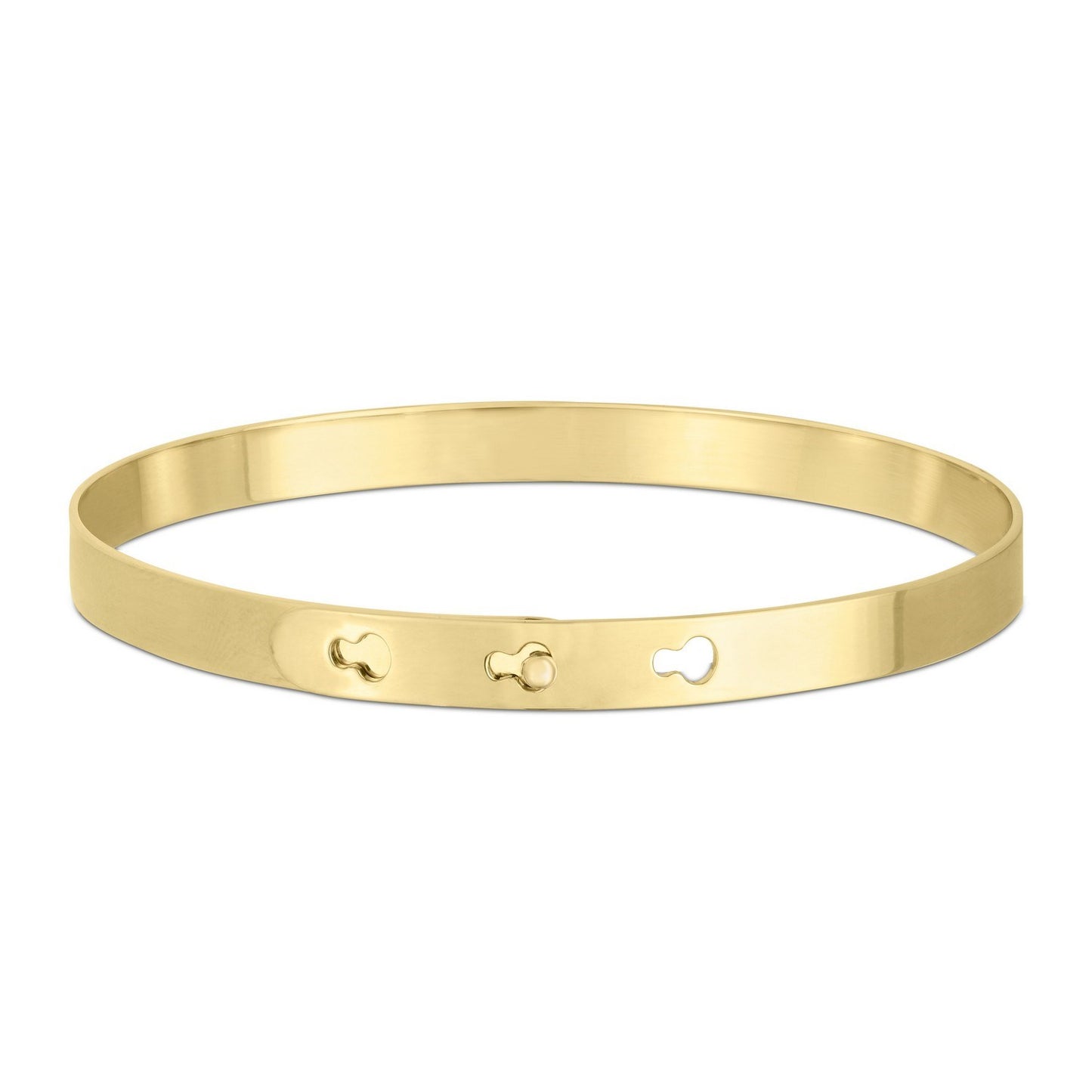 14k Yellow Gold High Polish Keyhole Clasp Bangle (6.00 mm)