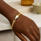 Le Serpent Curb Link Bracelet in 14K Yellow Gold (7.00 mm)