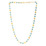 Turquoise Composite Gem Alternating Necklace in 14K Yellow Gold (5.00 mm)