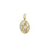 14K Yellow Gold Starfish MOP Charm Pendant
