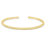14k Yellow Gold High Polish Bead Cuff Bangle (3.00 mm)