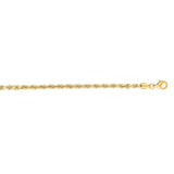 10k Yellow Gold Solid Diamond Cut Rope Bracelet (3.00 mm)