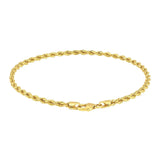 10k Yellow Gold Solid Diamond Cut Rope Bracelet (3.00 mm)