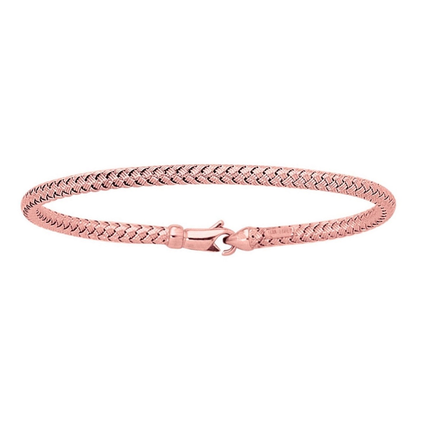 14k Rose Gold Fancy Weave Motif Bangle (3.40 mm)
