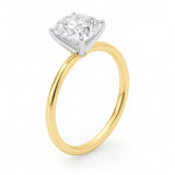 2 Carat Cushion Lab Grown IGI G/VS1 Diamond Solitaire Ring in 14K Yellow Gold