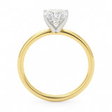 2 Carat Cushion Lab Grown IGI G/VS1 Diamond Solitaire Ring in 14K Yellow Gold