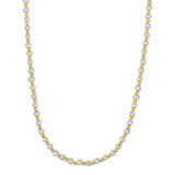 Pearl and Gold Alternating Bead Necklace in 14K Yellow Gold