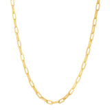 14k Yellow Gold Diamante Paperclip Chain Necklace (4.00 mm)