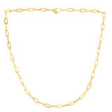 14k Yellow Gold Diamante Paperclip Chain Necklace (4.00 mm)