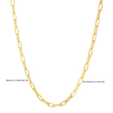 14k Yellow Gold Diamante Paperclip Chain Necklace (4.00 mm)