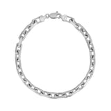 14k White Gold French Cable Chain Bracelet  (4.80 mm)