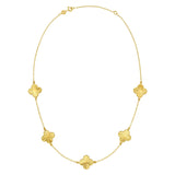14K Yellow Gold Clover Necklace