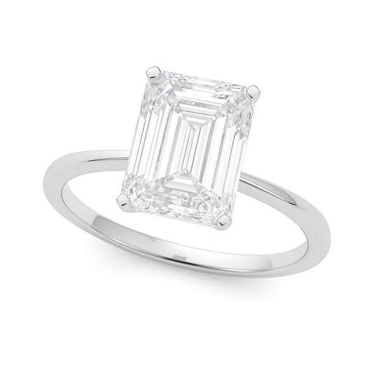 5 Carat Radiant Lab Grown IGI G/VS1 Diamond Solitaire Ring in 10K White Gold