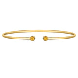 14K Yellow Gold Citrine Open Cuff Bangle (2.00 mm)