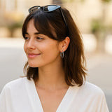 10k White Gold Polished Hoop Earrings (2x25mm)