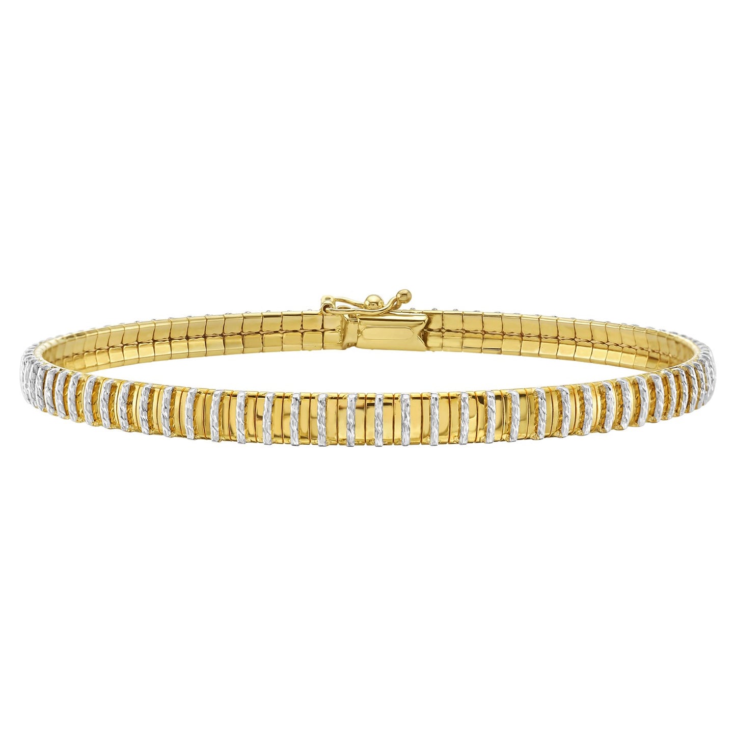14K Two Tone Gold Mini Diamante Bracelet (4.00 mm)