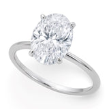 5 Carat Oval Lab Grown IGI G/VS1 Diamond Solitaire Ring in 14K White Gold