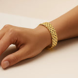 Panther Link Medium Bracelet in 14K Yellow Gold (9.60 mm)