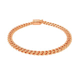 14k Rose Gold Classic Miami Cuban Solid Bracelet (6.10 mm)