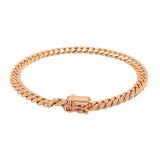 14k Rose Gold Classic Miami Cuban Solid Bracelet (6.10 mm)